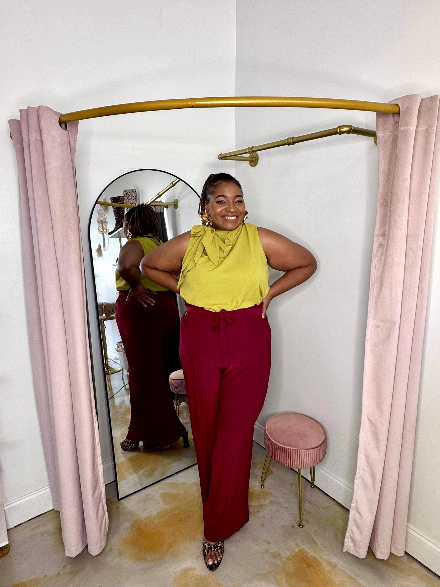 Walking in Faith Pants-Burgundy