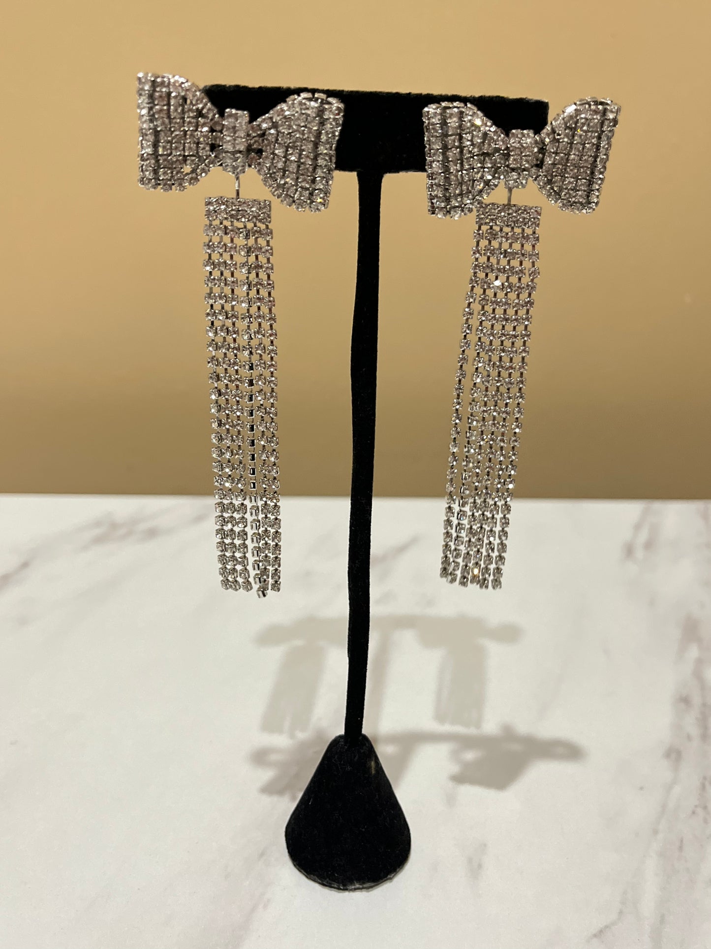 Crystal Bows-Silver